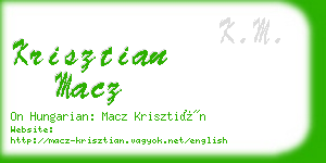 krisztian macz business card